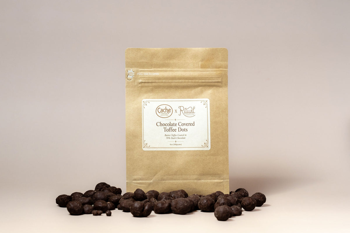 Chocolate Covered Cache Toffee Dots